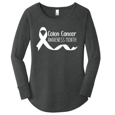 Colon Cancer Awareness Month Black Women's Perfect Tri Tunic Long Sleeve Shirt