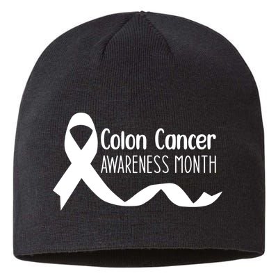 Colon Cancer Awareness Month Black Sustainable Beanie