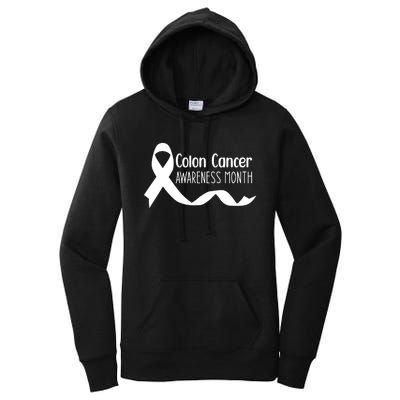 Colon Cancer Awareness Month Black Women's Pullover Hoodie