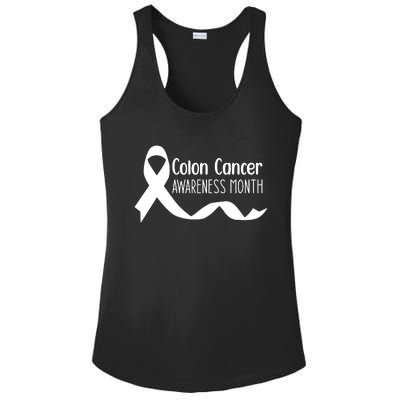 Colon Cancer Awareness Month Black Ladies PosiCharge Competitor Racerback Tank