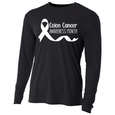 Colon Cancer Awareness Month Black Cooling Performance Long Sleeve Crew