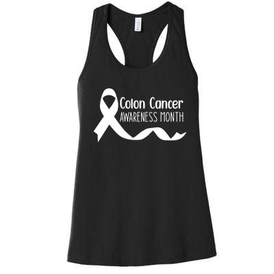 Colon Cancer Awareness Month Black Women's Racerback Tank