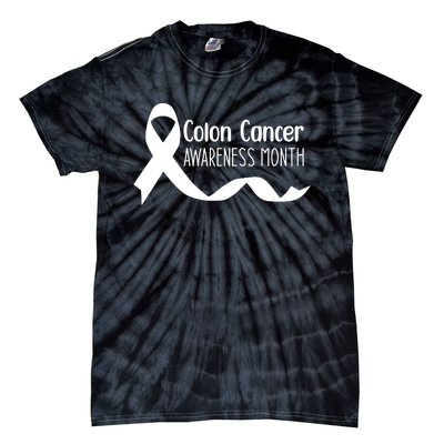 Colon Cancer Awareness Month Black Tie-Dye T-Shirt