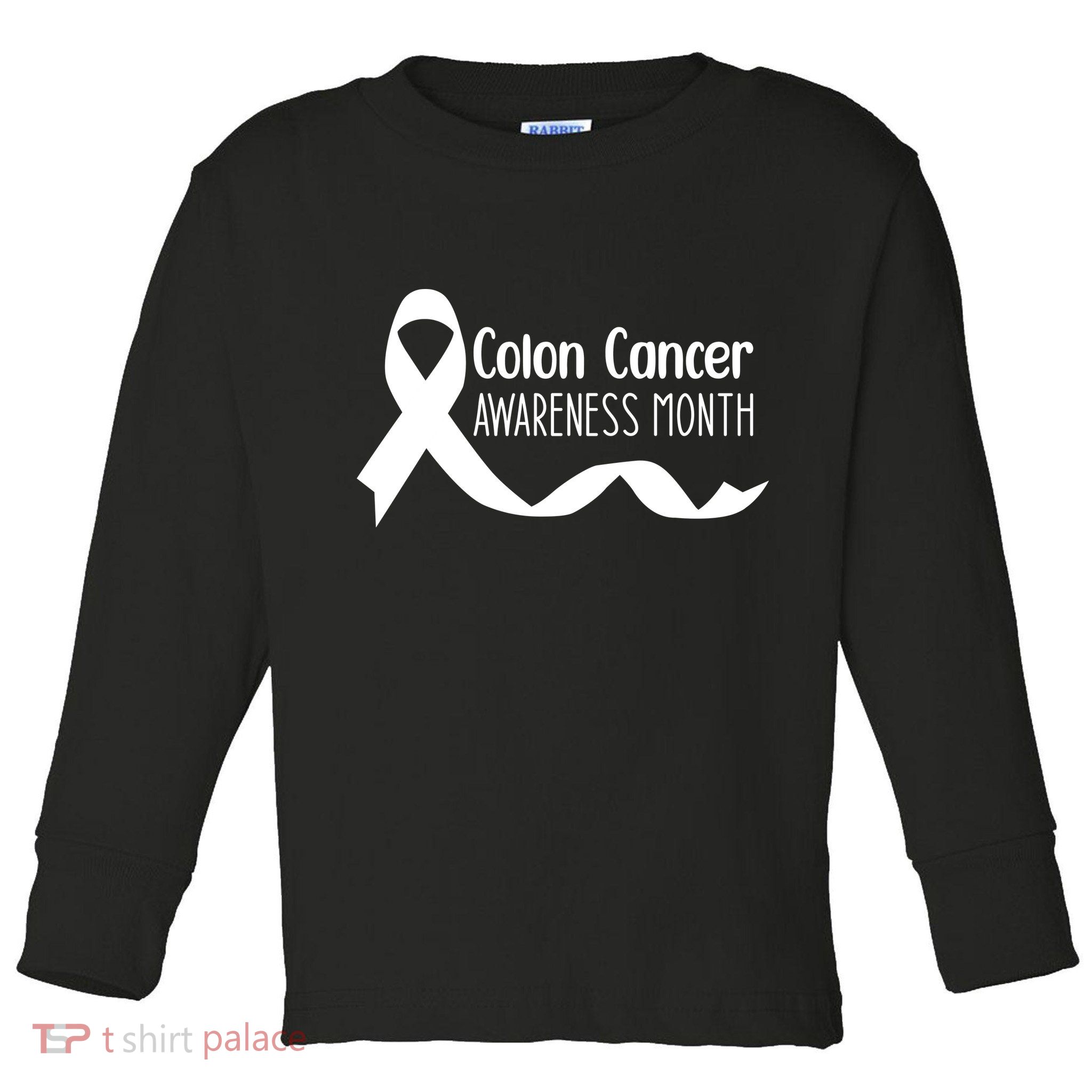 Colon Cancer Awareness Month Black Toddler Long Sleeve Shirt