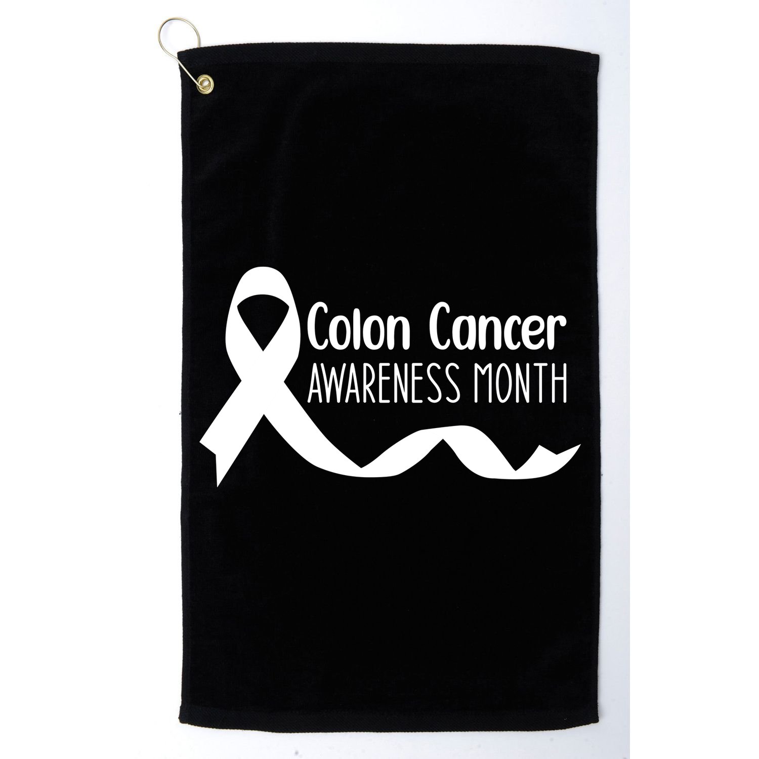 Colon Cancer Awareness Month Black Golf Towel