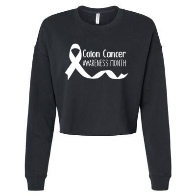 Colon Cancer Awareness Month Black Cropped Pullover Crew