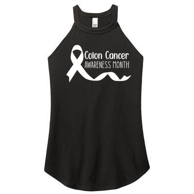 Colon Cancer Awareness Month Black Women's Perfect Tri Rocker Tank