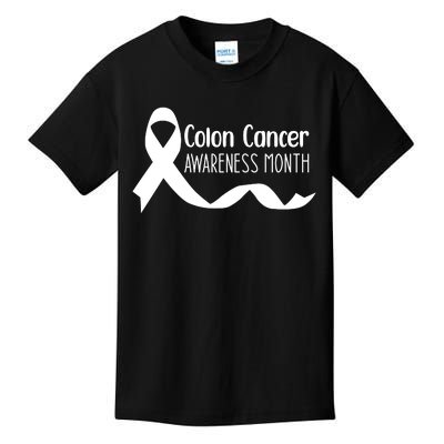 Colon Cancer Awareness Month Black Kids T-Shirt