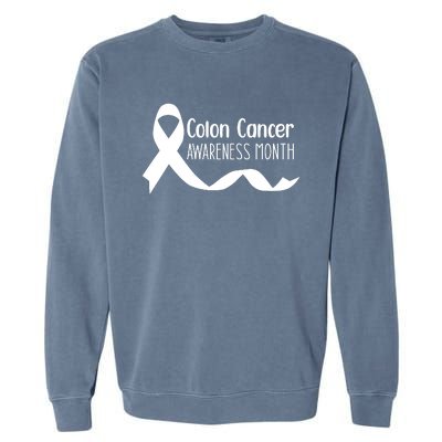 Colon Cancer Awareness Month Black Garment-Dyed Sweatshirt