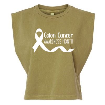 Colon Cancer Awareness Month Black Garment-Dyed Women's Muscle Tee