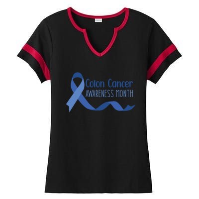 Colon Cancer Awareness Month Ladies Halftime Notch Neck Tee