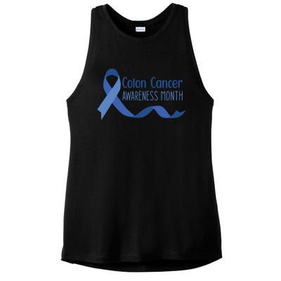 Colon Cancer Awareness Month Ladies PosiCharge Tri-Blend Wicking Tank