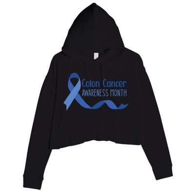 Colon Cancer Awareness Month Crop Fleece Hoodie