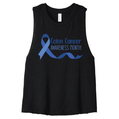 Colon Cancer Awareness Month Women's Racerback Cropped Tank