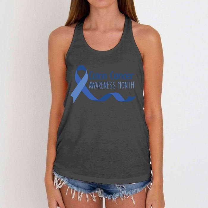 Colon Cancer Awareness Month Women's Knotted Racerback Tank