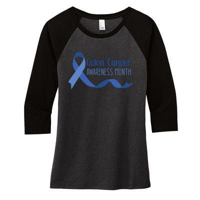 Colon Cancer Awareness Month Women's Tri-Blend 3/4-Sleeve Raglan Shirt