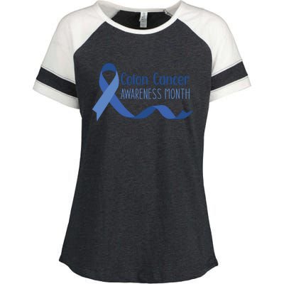 Colon Cancer Awareness Month Enza Ladies Jersey Colorblock Tee