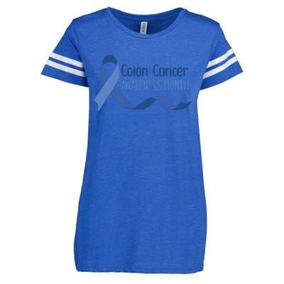 Colon Cancer Awareness Month Enza Ladies Jersey Football T-Shirt