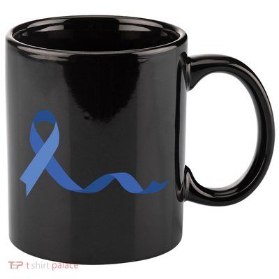 Colon Cancer Awareness Ribbon 11oz C Handle Ceramic Mug