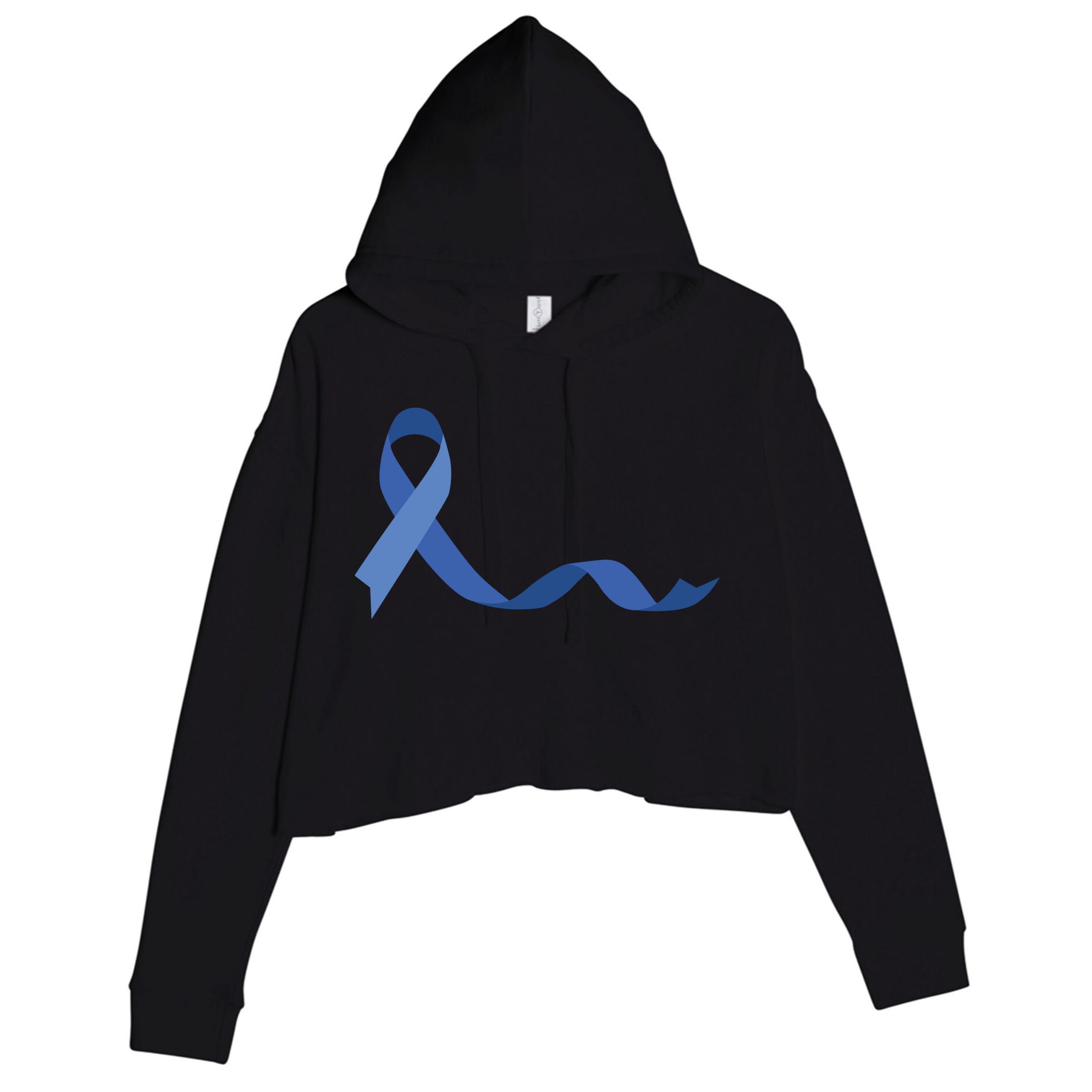 Colon Cancer Awareness Ribbon Crop Fleece Hoodie