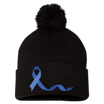 Colon Cancer Awareness Ribbon Pom Pom 12in Knit Beanie