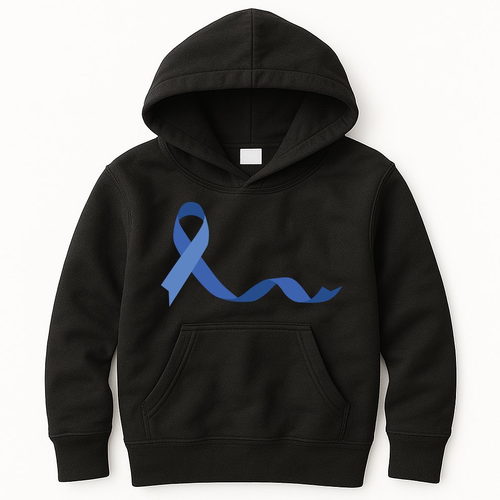 Colon Cancer Awareness Ribbon Kids Hoodie