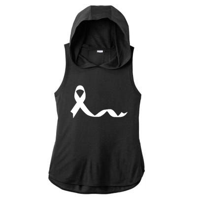 Colon Cancer Awareness Ribbon Black Ladies PosiCharge Tri-Blend Wicking Draft Hoodie Tank