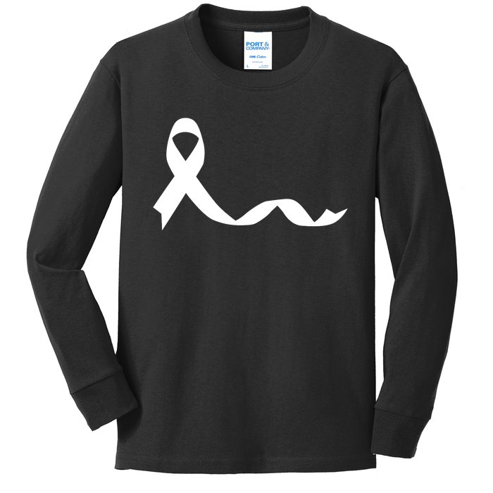 Colon Cancer Awareness Ribbon Black Kids Long Sleeve Shirt