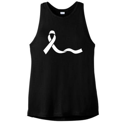 Colon Cancer Awareness Ribbon Black Ladies PosiCharge Tri-Blend Wicking Tank