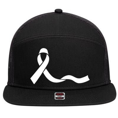 Colon Cancer Awareness Ribbon Black 7 Panel Mesh Trucker Snapback Hat