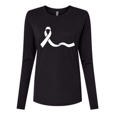 Colon Cancer Awareness Ribbon Black Womens Cotton Relaxed Long Sleeve T-Shirt