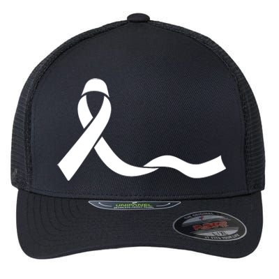 Colon Cancer Awareness Ribbon Black Flexfit Unipanel Trucker Cap