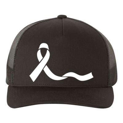 Colon Cancer Awareness Ribbon Black Yupoong Adult 5-Panel Trucker Hat