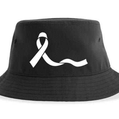 Colon Cancer Awareness Ribbon Black Sustainable Bucket Hat