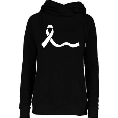 Colon Cancer Awareness Ribbon Black Womens Funnel Neck Pullover Hood