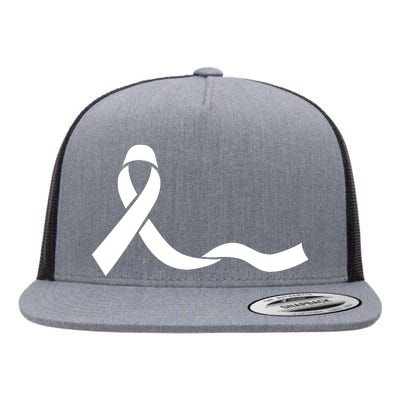 Colon Cancer Awareness Ribbon Black Flat Bill Trucker Hat