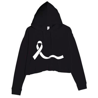 Colon Cancer Awareness Ribbon Black Crop Fleece Hoodie