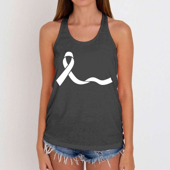 Colon Cancer Awareness Ribbon Black Women's Knotted Racerback Tank