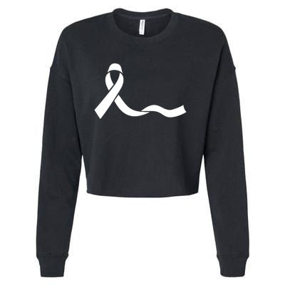 Colon Cancer Awareness Ribbon Black Cropped Pullover Crew