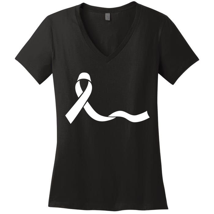 Colon Cancer Awareness Ribbon Black Women's V-Neck T-Shirt