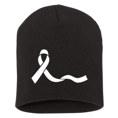 Colon Cancer Awareness Ribbon Black Short Acrylic Beanie