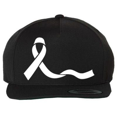 Colon Cancer Awareness Ribbon Black Wool Snapback Cap