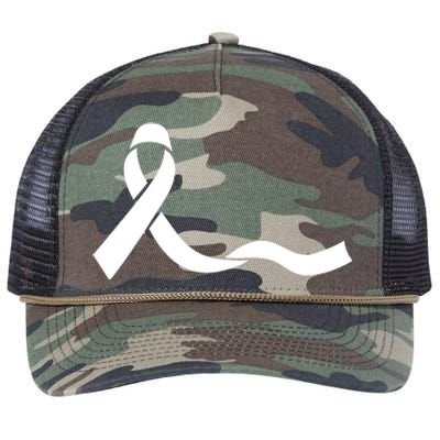 Colon Cancer Awareness Ribbon Black Retro Rope Trucker Hat Cap