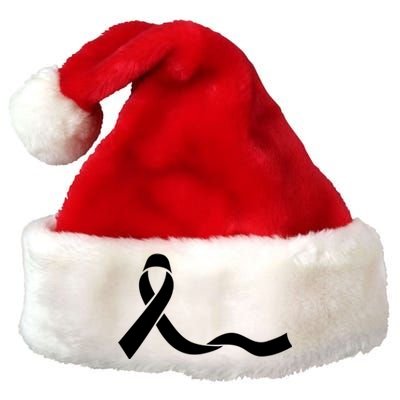 Colon Cancer Awareness Ribbon Black Premium Christmas Santa Hat