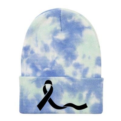 Colon Cancer Awareness Ribbon Black Tie Dye 12in Knit Beanie