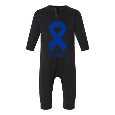 Colon Cancer Awareness Ribbon Infant Fleece One Piece