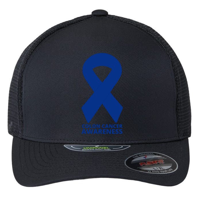 Colon Cancer Awareness Ribbon Flexfit Unipanel Trucker Cap