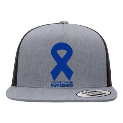 Colon Cancer Awareness Ribbon Flat Bill Trucker Hat