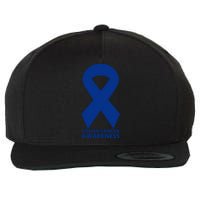 Colon Cancer Awareness Ribbon Wool Snapback Cap