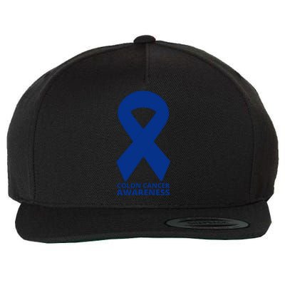 Colon Cancer Awareness Ribbon Wool Snapback Cap